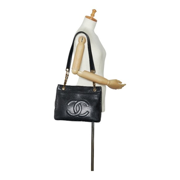 Chanel Deca Coco Mark Chain Tote Bag Shoulder Bag Black - Picture 8 of 8